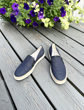 Load image into Gallery viewer, TOD’S Denim Slip-On Espadrille Loafers
