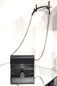 GUCCI Interlocking G Dollar Leather Wallet On Chain