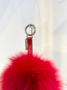 FENDI Fox Fur Pom Pom Purse Charm Keychain