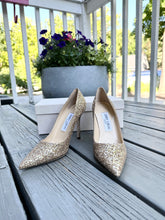 Load image into Gallery viewer, JIMMY CHOO London Romy Gold Glitter High Heel Pumps
