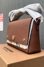 Load image into Gallery viewer, BURBERRY Camel Leather Classic Canvas Crossbody Bag
