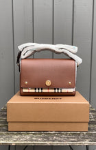 Load image into Gallery viewer, BURBERRY Camel Leather Classic Canvas Crossbody Bag
