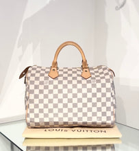 Load image into Gallery viewer, LOUIS VUITTON Damier Azur Canvas Speedy 35
