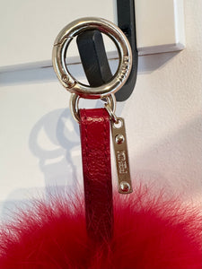 FENDI Fox Fur Pom Pom Purse Charm Keychain