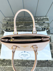 PRADA Parabole Saffiano Lux Leather Handle Tote