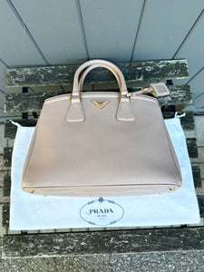 PRADA Parabole Saffiano Lux Leather Handle Tote