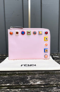 FENDI Multi Colour Studs Leather Clutch