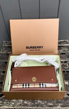 Load image into Gallery viewer, BURBERRY Camel Leather Classic Canvas Crossbody Bag
