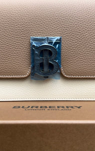 BURBERRY TB Two-Tone Leather Crossbody Bag