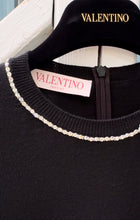 Load image into Gallery viewer, VALENTINO Crystal Embellished Virgin Wool Top
