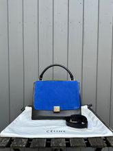 Load image into Gallery viewer, CELINE Medium Trapeze Tri Colour Leather Suede Handle Shoulder Bag
