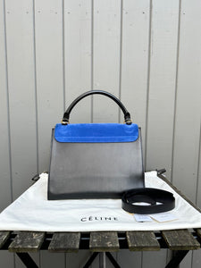 CELINE Medium Trapeze Tri Colour Leather Suede Handle Shoulder Bag