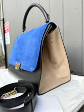 Load image into Gallery viewer, CELINE Medium Trapeze Tri Colour Leather Suede Handle Shoulder Bag
