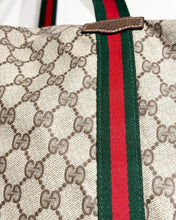 Load image into Gallery viewer, GUCCI Monogram Coated Canvas Web Weekend Duffle Bag
