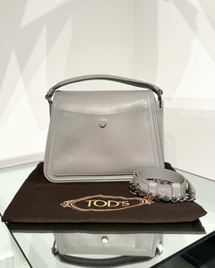 TOD’S Small Double T Logo Leather Handle Shoulder Crossbody Bag