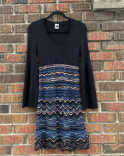 Load image into Gallery viewer, M MISSONI V-Neck Pattern Long Sleeve Midi Knit Dress
