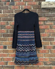 Load image into Gallery viewer, M MISSONI V-Neck Pattern Long Sleeve Midi Knit Dress
