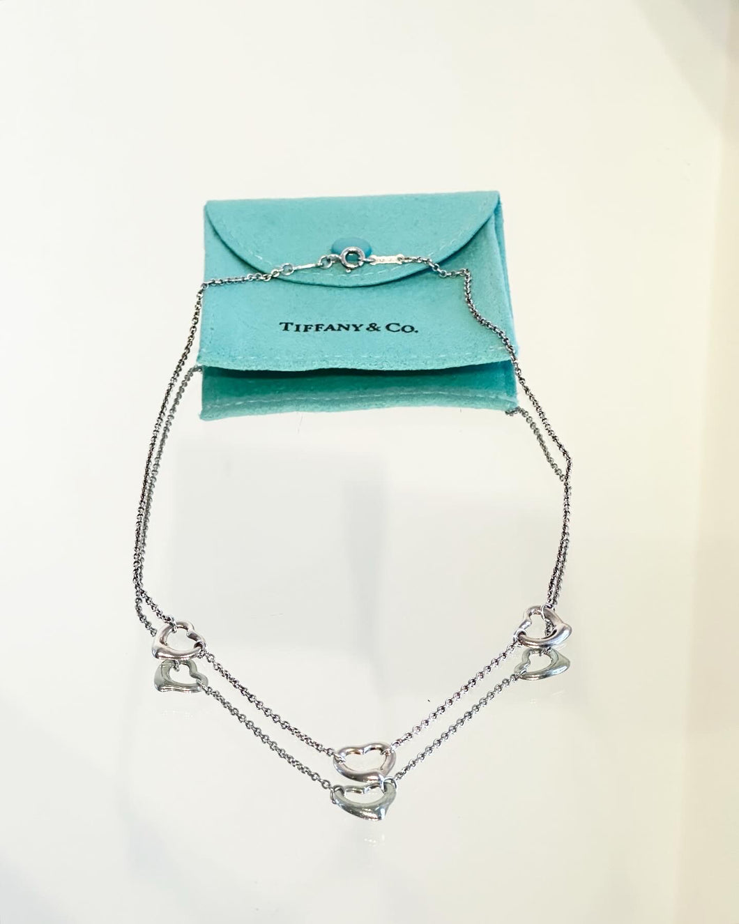 TIFFANY & CO. Elsa Peretti Triple Open Heart Sterling Silver Necklace