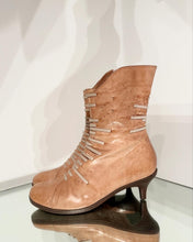 Load image into Gallery viewer, DRIES VAN NOTEN Distressed Kitten Heel Leather Ankle Boots
