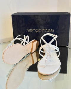 SERGIO ROSSI Thong Strap Satin Sandals