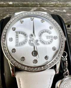 D&G Crystal Embellished Stainless Steel Watch