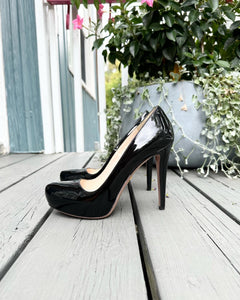 PRADA Patent Leather Platform High Heel Pumps