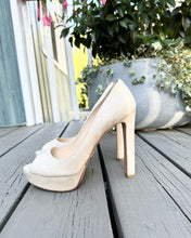 Load image into Gallery viewer, PRADA Suede Platform Peep-Toe High Heels
