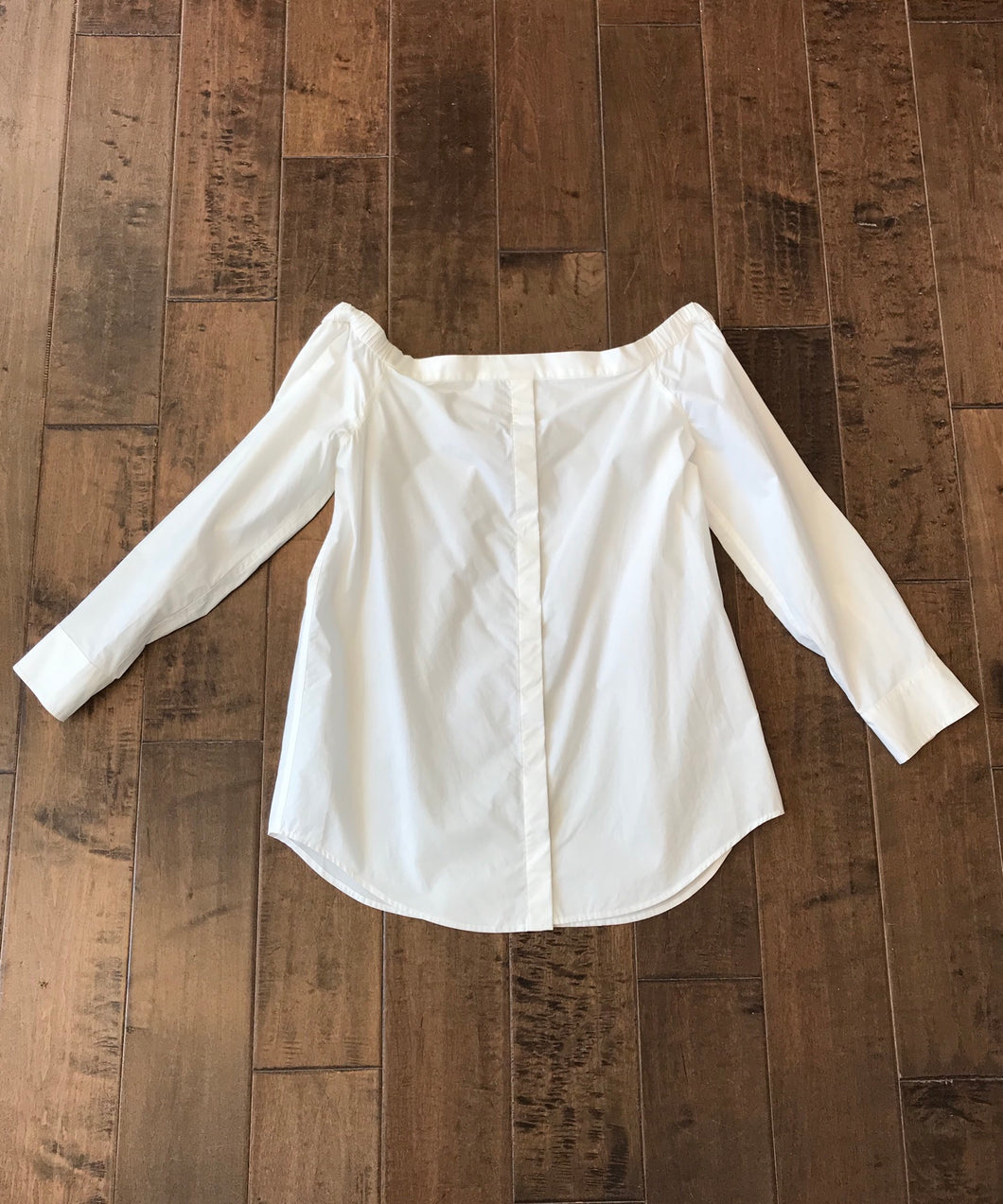 EQUIPMENT Off The Shoulder White Cotton Blouse