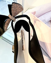 Load image into Gallery viewer, SOPHIA WEBSTER Edie Bow Embellished Suede Slingback Heels
