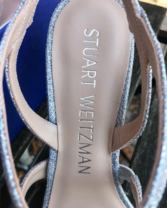 STUART WEITZMAN Silver Metallic High Heel Sandals