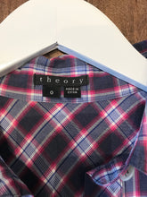 Load image into Gallery viewer, THEORY Plaid 3/4 Sleeve Shirt Dress
