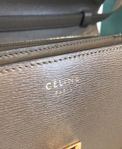 CELINE Classic Liege Taupe Calfskin Medium Box Bag