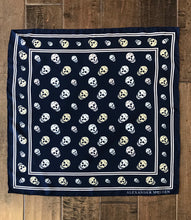 Load image into Gallery viewer, ALEXANDER MCQUEEN Navy Skull Square Scarf
