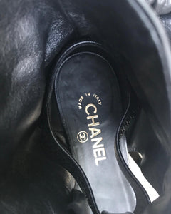 CHANEL Leather Wrap Thong Sandals