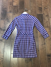 Load image into Gallery viewer, THEORY Plaid 3/4 Sleeve Shirt Dress
