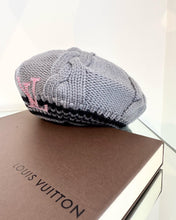 Load image into Gallery viewer, LOUIS VUITTON Logo Colombia Cable Knit Wool Beret
