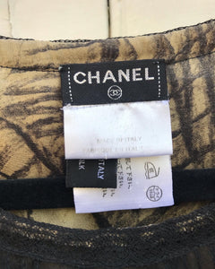 CHANEL Cap Sleeve Silk Top