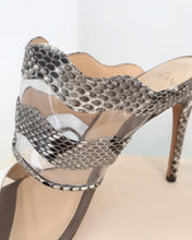 Load image into Gallery viewer, ALEXANDRE BIRMAN Stamped Python Leather High Heel Slides
