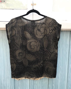 CHANEL Cap Sleeve Silk Top