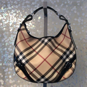 BURBERRY Supernova Check Larkin Hobo Bag