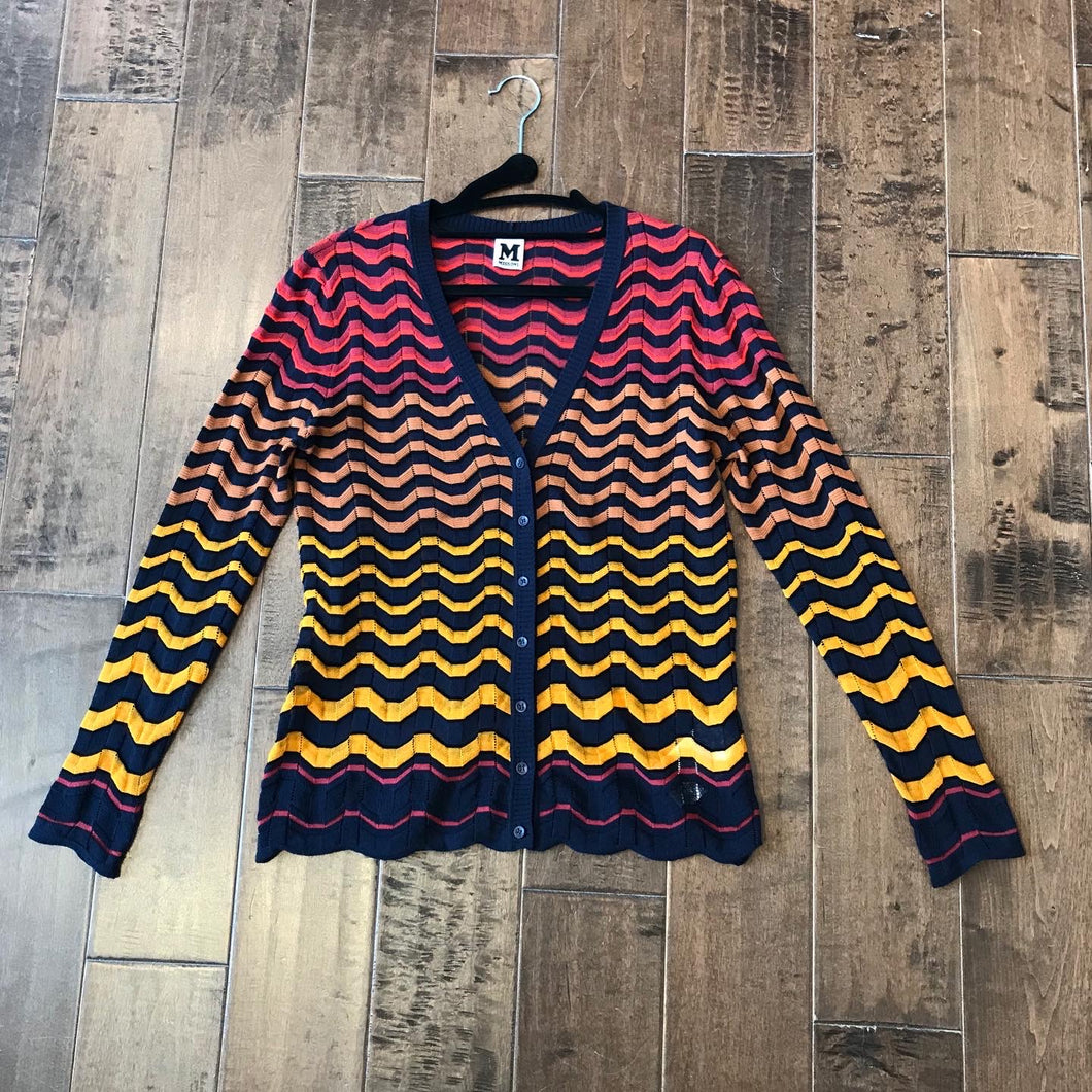 M MISSONI Zig Zag Multi-Colour Stripe Cardigan