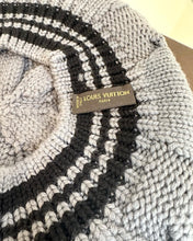 Load image into Gallery viewer, LOUIS VUITTON Logo Colombia Cable Knit Wool Beret
