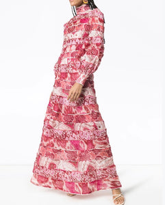 ZIMMERMANN Wavelength Long Sleeve Maxi Dress