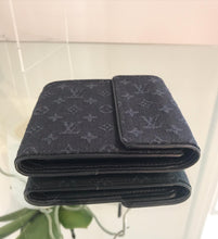 Load image into Gallery viewer, LOUIS VUITTON Sepia Navy Monogram Mini Lin Trifold Wallet
