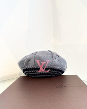 Load image into Gallery viewer, LOUIS VUITTON Logo Colombia Cable Knit Wool Beret
