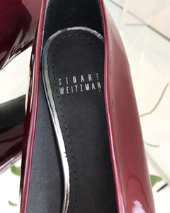 STUART WEITZMAN Patent Leather Mid Heel Pumps